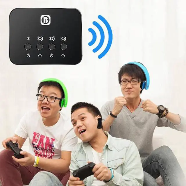 Alt view image 6 of 6 - Low LatencY Bluetooth Transmitter for TV Support aptX Dual Link Wireless Music Audio Adapter for Headphones/Speakers