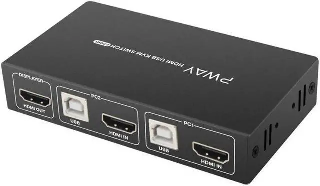 Alt view image 3 of 6 - 2 Computers 4K Kvm Hdmi Switches 2 Monitor and Usb 2.0 Switcher 2 in 1 out Switches Displayport 1 Monitor 2 port 4k 30hz