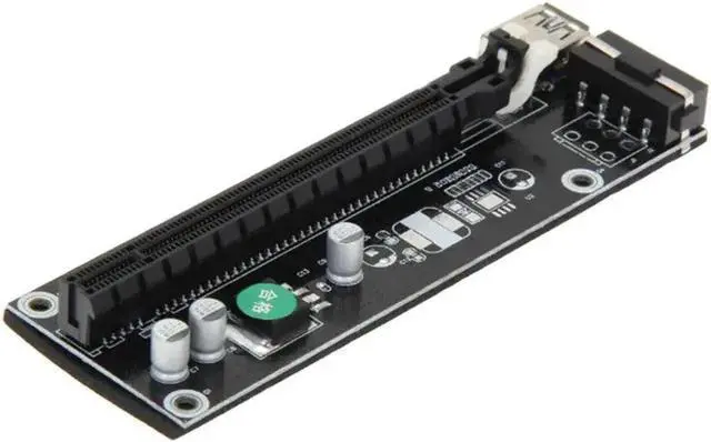 Alt view image 4 of 5 - High Speed Black PCI-E 1X To 16X 4Pin SATA Miner Motherboard PCI Express Expansion Card Extended Line for ETC BTC