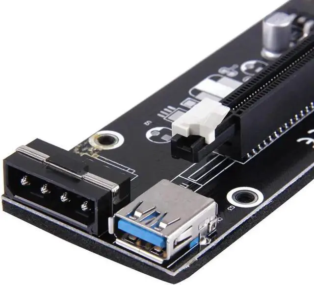 Alt view image 2 of 5 - High Speed Black PCI-E 1X To 16X 4Pin SATA Miner Motherboard PCI Express Expansion Card Extended Line for ETC BTC