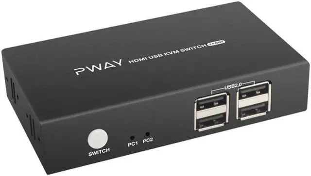 Main image of 2 Computers 4K Kvm Hdmi Switches 2 Monitor and Usb 2.0 Switcher 2 in 1 out Switches Displayport 1 Monitor 2 port 4k 30hz