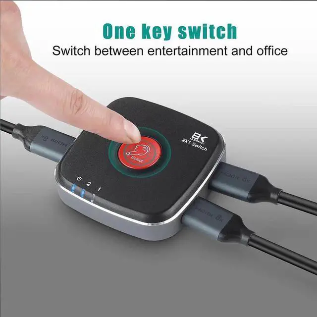 Alt view image 4 of 6 - 2.1 Directional 8K HDMI Switcher supports 8K@60Hz4K@120Hz compatible PS5/PS4 Projector display Blu-ray player Xbox