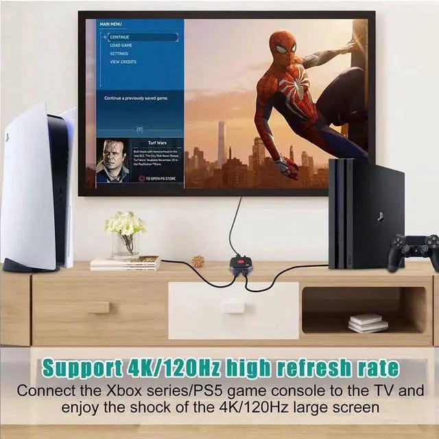 Alt view image 2 of 6 - 2.1 Directional 8K HDMI Switcher supports 8K@60Hz4K@120Hz compatible PS5/PS4 Projector display Blu-ray player Xbox