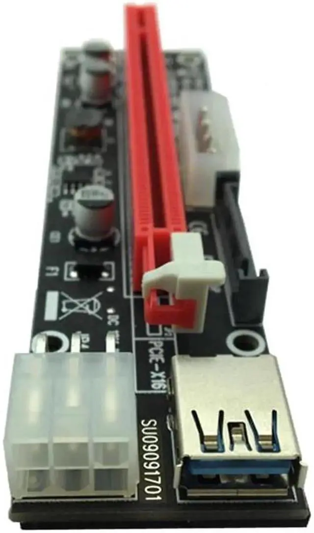 Alt view image 6 of 6 - 3 in 1 60cm USB 3.0 PCIe 1x to 16x PCI Express Extender Riser Card SATA 6pin 4pin Power Supply for Bitcoin Miner Mining BTC