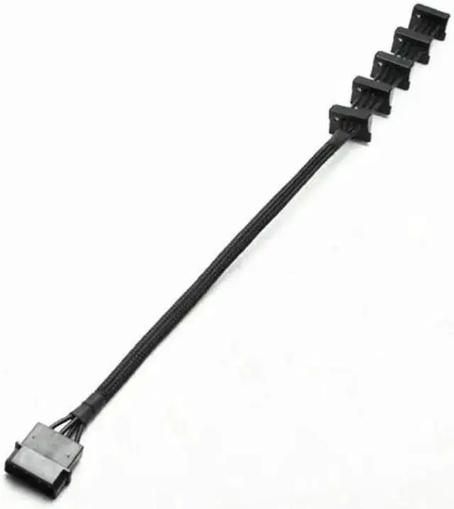 Alt view image 3 of 5 - 1 Pcs Practical Durable PC Server 4 pins IDE Molex 1 to 5 SATA Power Cable Adapter Splitter Cables 18AWG Black 40cm