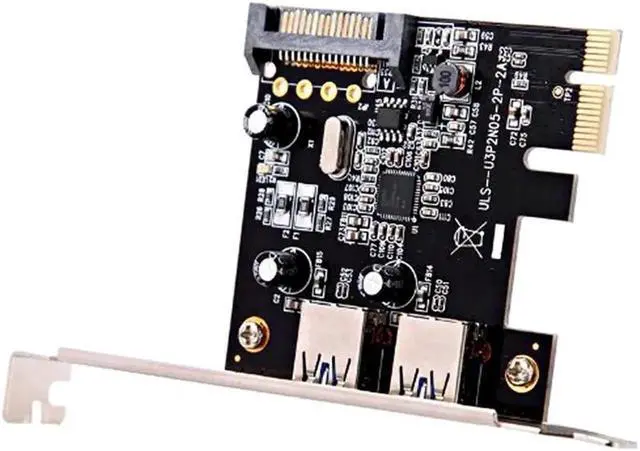 Alt view image 5 of 6 - USB 3.0 expansion card External 2 port PCI-E PCI Express 15-pin SATA power connector