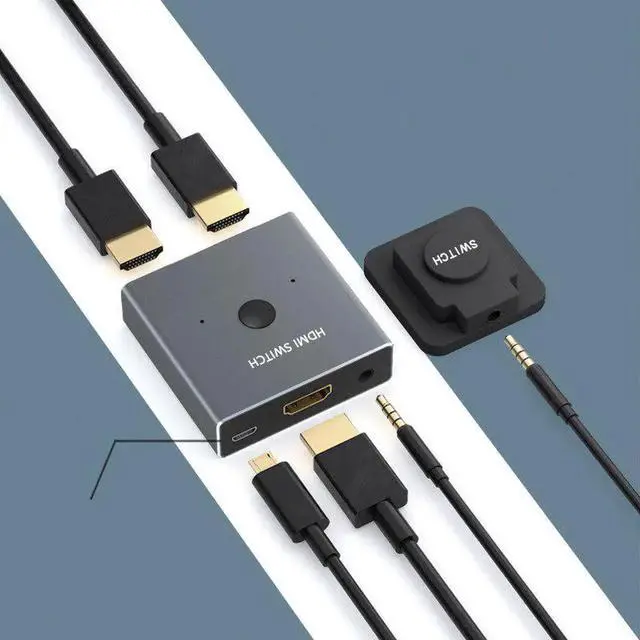 Alt view image 6 of 6 - Switch Adapter Spliter HDMI Switcher 1x2 Mini 1 IN 2 OUT Wire Control HD 2.0 4K For XBOX 360 PS4 Smart Android