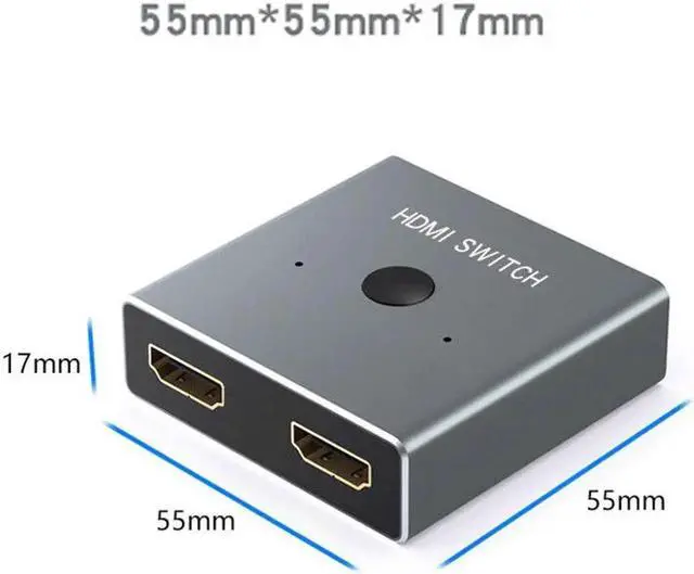 Alt view image 4 of 6 - Switch Adapter Spliter HDMI Switcher 1x2 Mini 1 IN 2 OUT Wire Control HD 2.0 4K For XBOX 360 PS4 Smart Android