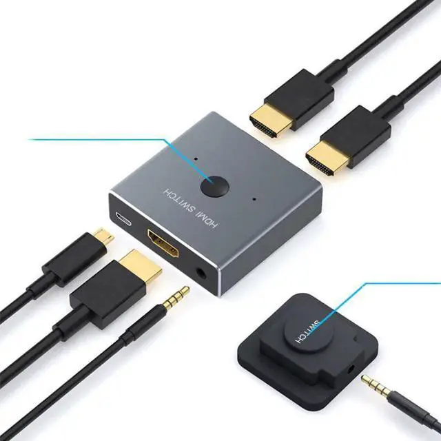 Main image of Switch Adapter Spliter HDMI Switcher 1x2 Mini 1 IN 2 OUT Wire Control HD 2.0 4K For XBOX 360 PS4 Smart Android