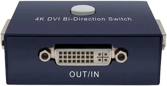 Alt view image 3 of 6 - 2 Ports DVI Manual Sharing 4K Switch 2 Monitors to 1 Device for PC Laptop DVR Projector HDTV etc