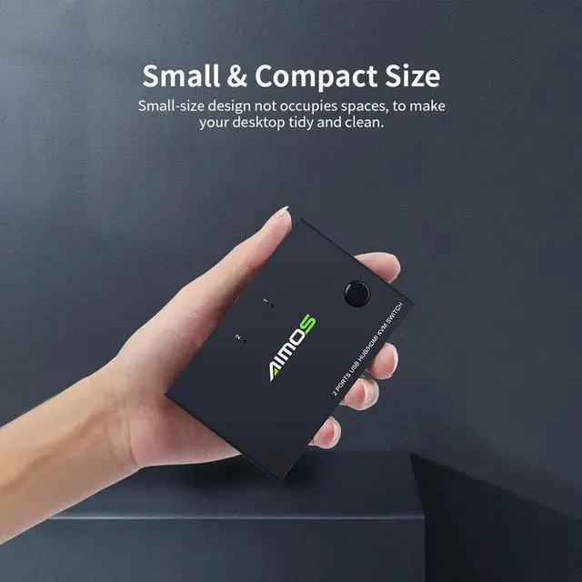 Alt view image 5 of 6 - AM-KVM201CC 2-Port KVM Switch HDMI-compatible splitter 10Gbps USB Switch Splitter for 2 PC Sharing Keyboard Mouse Printer