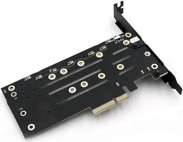 Alt view image 2 of 5 - M.2 SSD to pcie 4X SATA3 Riser card pci-e adapter converter PCI Express 4x Slot M Key B Key dual interface card for Desktop