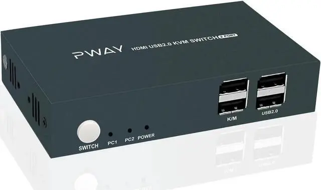 Main image of 2 In 1 Out 4K 30Hz USB HDMI KVM Switch Box for 2 PC Sharing Keyboard USB Switch Hub Switcher Box 2 In 1 Switcher For Laptop HDTV