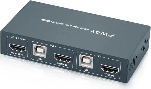 Alt view image 5 of 6 - Switch USB1.1 for PC Laptop 2 Computers Sharing 2 USB Devices Peripheral Switcher Sharing Keyboard 4K@30Hz 10.2Gps