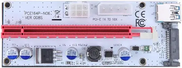 Alt view image 3 of 6 - 10PCS 60cm 008S PCI-E Riser Cards 1X 16X USB3.0 Adapter Riser Card Cable Wire for BTC Miner Mining