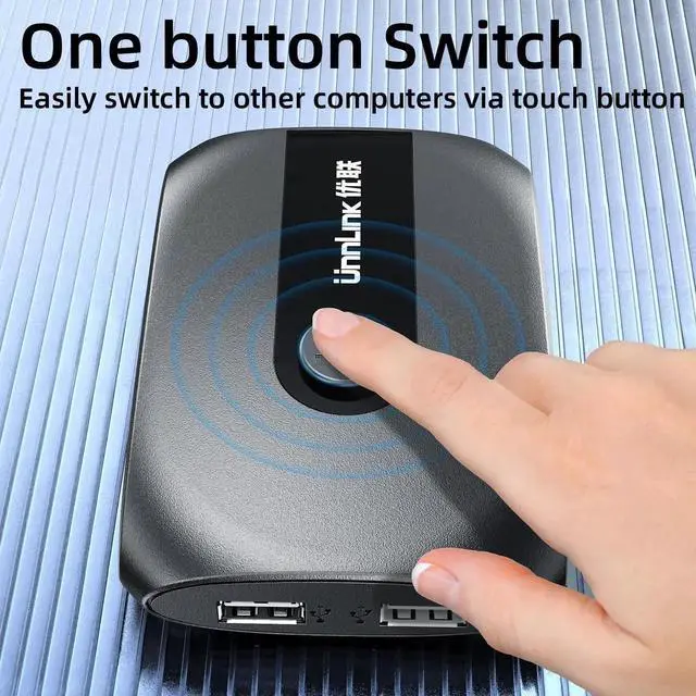 Alt view image 4 of 6 - 4K@60Hz DP KVM Switch 2K@144Hz Displayport Switcher with Controller Ports for Monitor Printer Keyboard
