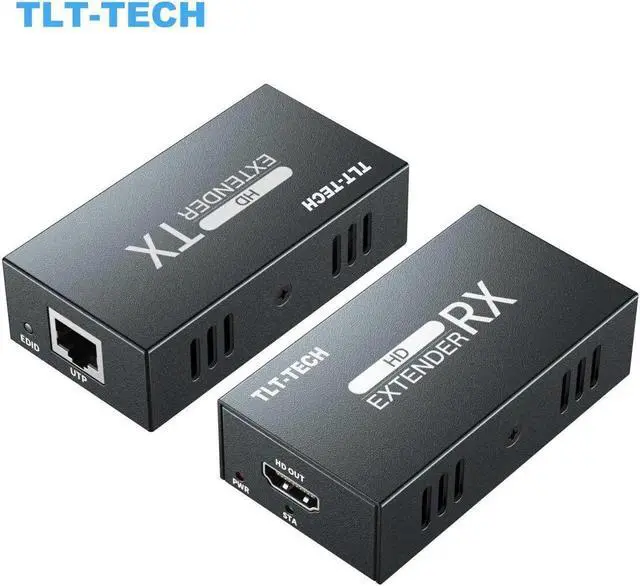 Alt view image 2 of 6 - TLT-TECH HDMI-Compatible Over Cat5/6 Extender up to 164ft (50m) 1080P@60Hz Support 3D POC EDID functions