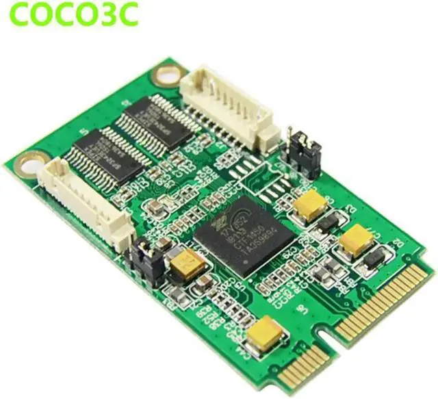 Alt view image 3 of 5 - Mini PCIe To 2 RS-232 Ports adapter for Mini ITX motherboard Mini PCI express 2 Serial DB9 Ports Controller Card