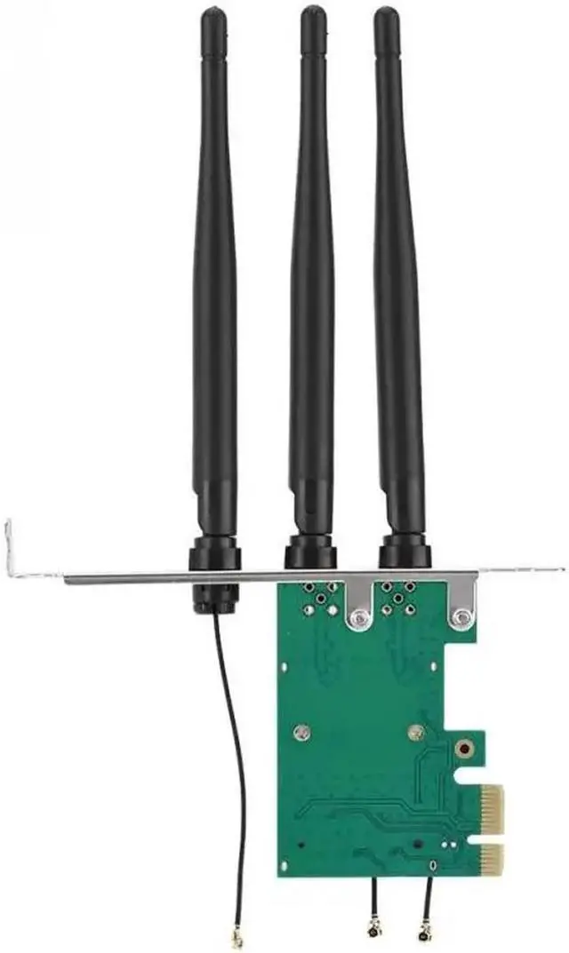 Alt view image 6 of 6 - Mini PCI-E to desktop PCI-E Adapter PC Wireless Network Card 3 Antenna Card Plate