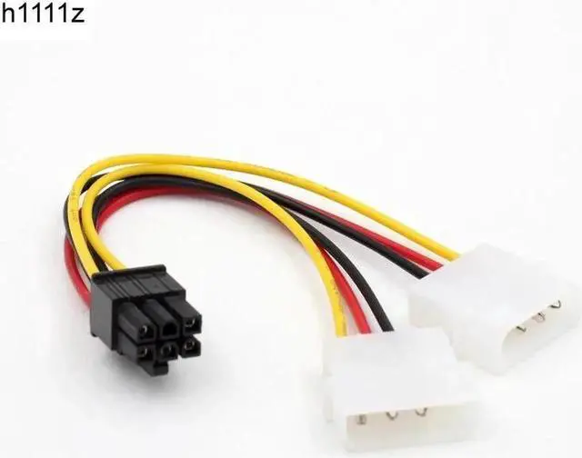 Main image of 5pcs/lot Dual 4 Pin to 6 Pin Molex PCI E External Graphics Card Power Cable Converter Adapter