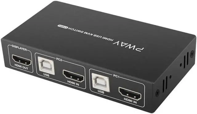 Alt view image 5 of 6 - 2 Computers 4K Kvm Hdmi Switches 2 Monitor and Usb 2.0 Switcher 2 in 1 out Switches Displayport Dual Monitor 2 port 4k 30hz