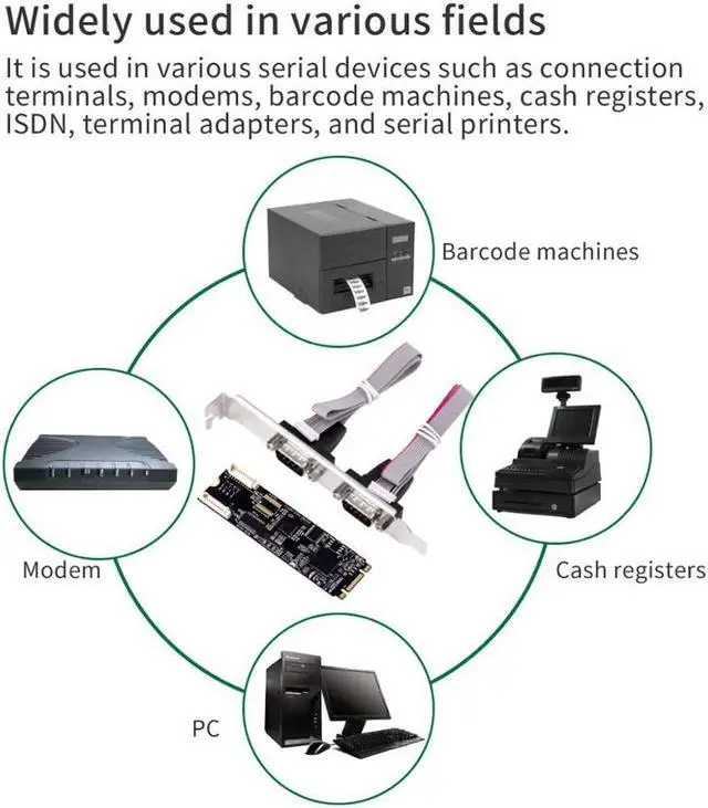 Alt view image 2 of 6 - M.2 B Key and M Key to Rs232 Rs422 Rs485 Db9 Serial Port Card NGFF Add on Cards Small Size