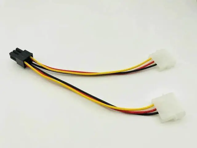 Alt view image 4 of 6 - 5pcs Dual 4 Pin to 6 Pin Molex PCI E External Graphics Card Power Cable Converter Adapter for BTC Miner Mining