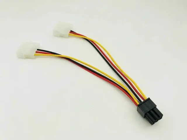 Alt view image 2 of 6 - 5pcs Dual 4 Pin to 6 Pin Molex PCI E External Graphics Card Power Cable Converter Adapter for BTC Miner Mining