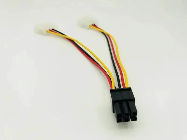 Alt view image 6 of 6 - 5pcs Dual 4 Pin to 6 Pin Molex PCI E External Graphics Card Power Cable Converter Adapter for BTC Miner Mining
