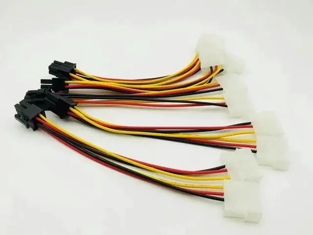 Alt view image 5 of 6 - 5pcs Dual 4 Pin to 6 Pin Molex PCI E External Graphics Card Power Cable Converter Adapter for BTC Miner Mining