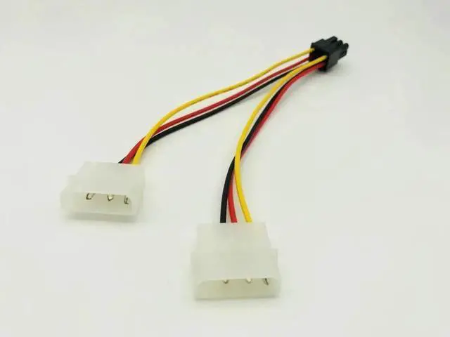 Alt view image 3 of 6 - 5pcs Dual 4 Pin to 6 Pin Molex PCI E External Graphics Card Power Cable Converter Adapter for BTC Miner Mining