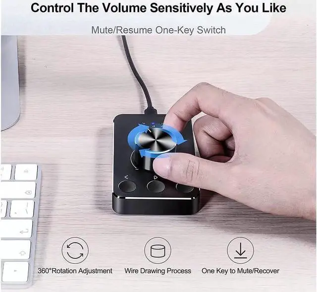 Alt view image 5 of 7 - Controller Knob with 3 Volume Control Modes and One-Click Mute Function Volume Controller Audio Adjuster for MAC/Win7/8/10