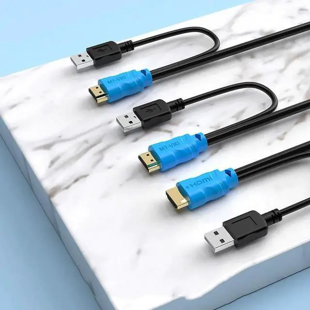 Alt view image 2 of 6 - MT-VIKI 4 Ports KVM Switch USB 4 In 1Out HDMI HD display multi-computer host monitoring mouse keyboard sharing devices MT-HK04