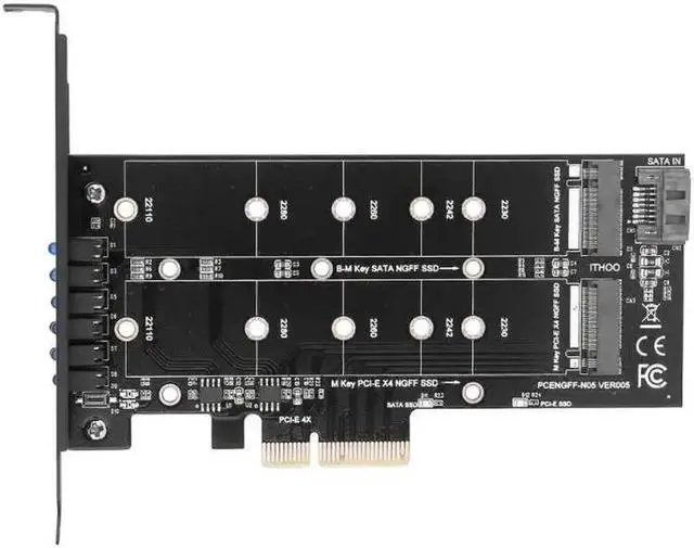 Main image of PCI-E 4X to NGFF SSD Adapter Card B+M-key M.2 NGFF sata base ssd +NVME pcie ssd Adapter Card for 2230/2242/2260/2280