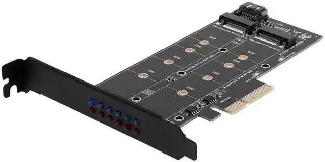 Alt view image 5 of 6 - PCI-E 4X to NGFF SSD Adapter Card B+M-key M.2 NGFF sata base ssd +NVME pcie ssd Adapter Card for 2230/2242/2260/2280