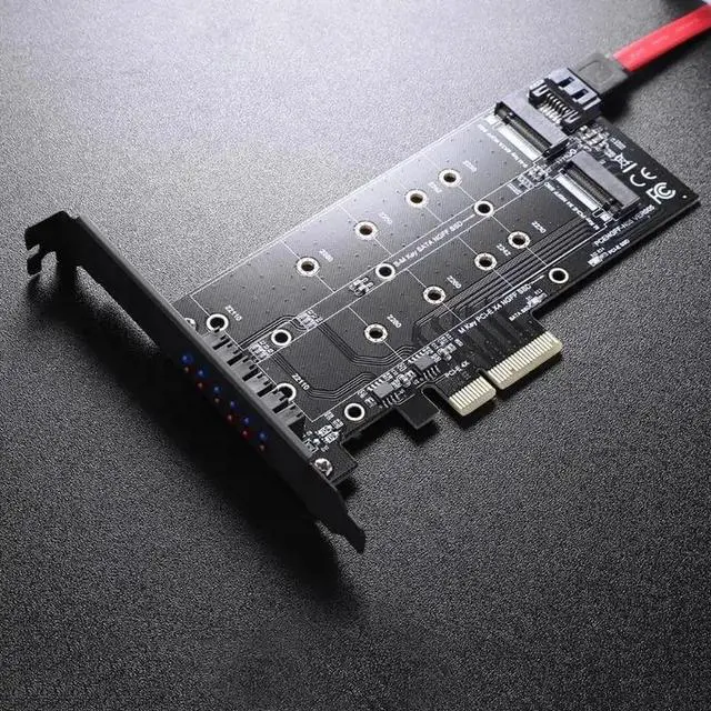 Alt view image 6 of 6 - PCI-E 4X to NGFF SSD Adapter Card B+M-key M.2 NGFF sata base ssd +NVME pcie ssd Adapter Card for 2230/2242/2260/2280