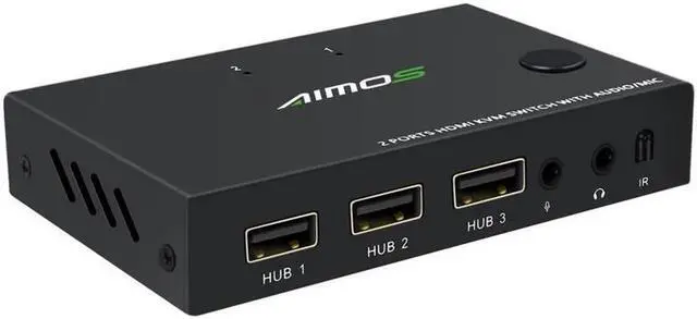 Alt view image 4 of 7 - 2 Ports TYPE-C HDMI KVM Switch 4Kx2K@30Hz 2 In 1 Out Keyboard Mouse and Printer Sharing Computer Display Switch Audio and Video Synchronization (Remote /Manual Control)