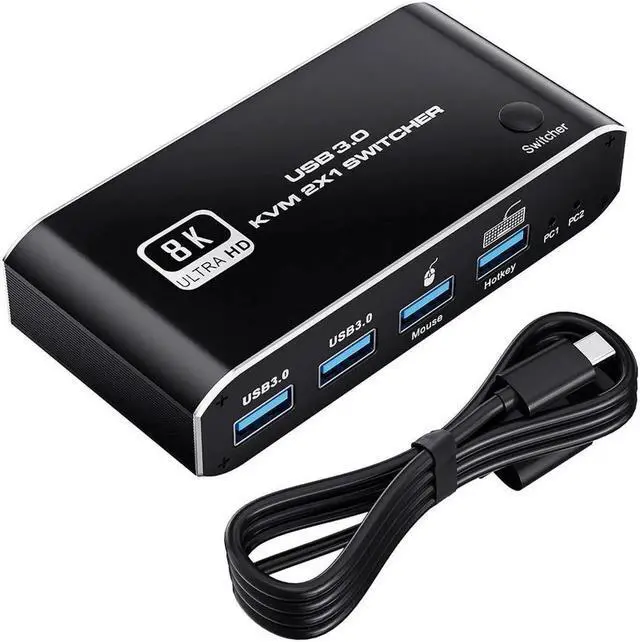 Main image of HDMI-Compatible 2.1 KVM Switch Box 4K 120Hz 2 Ports USB 3.0 Switcher For 2 PC Or Laptop Sharing Keyboard Mouse Printer Monitor