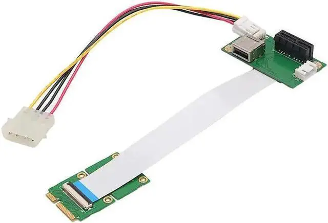 Alt view image 3 of 6 - Mini USB PCI-E to PCI-E Mini 1X Extension Cord Adapter Card with USB Riser Card