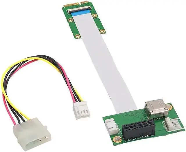 Alt view image 4 of 6 - Mini USB PCI-E to PCI-E Mini 1X Extension Cord Adapter Card with USB Riser Card