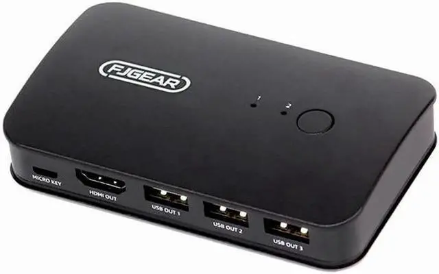 Alt view image 2 of 6 - 2 Ports KVM Switch HDMI-compatible 2 Input 1Output Two Computer Device Share Displayer USB Printer Keyboard Mouse U Disk