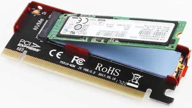 Alt view image 3 of 5 - PCI e M2 adapter M2 NGFF SSD NVMe 2280 m key to PCI e x16 adapter M.2 PCIe Card for ssd m2 with Heat dissipation aluminum box