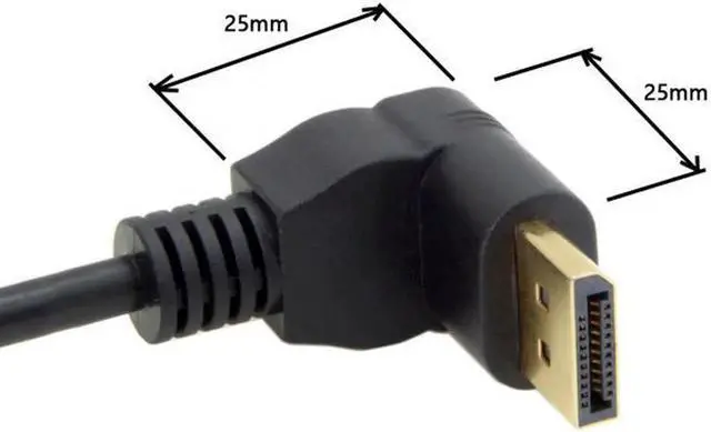 Alt view image 6 of 7 - Aomoproing DisplayPort Display Port Male to Female 90 Degree Up Angled Extension Cable