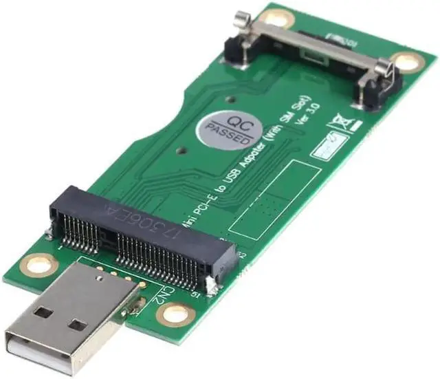 Alt view image 3 of 6 - Mini PCI-E to USB Adapter with SIM 8Pin Card Slot for WWAN/LTE Module Mini Card to Desktop PC Support SIM 6pin/8pin Card Connect