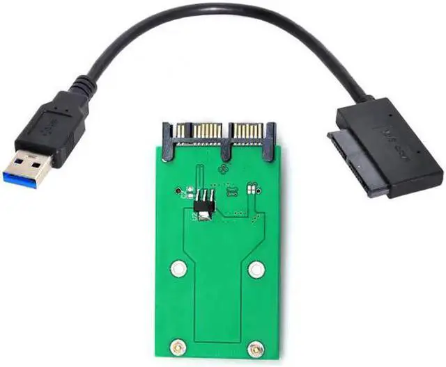 Alt view image 2 of 7 - Aomoproing USB 3.0 to mSATA 50Pin SSD & 1.8" Micro SATA 7+9 16pin Adapter Add on Cards PCBA