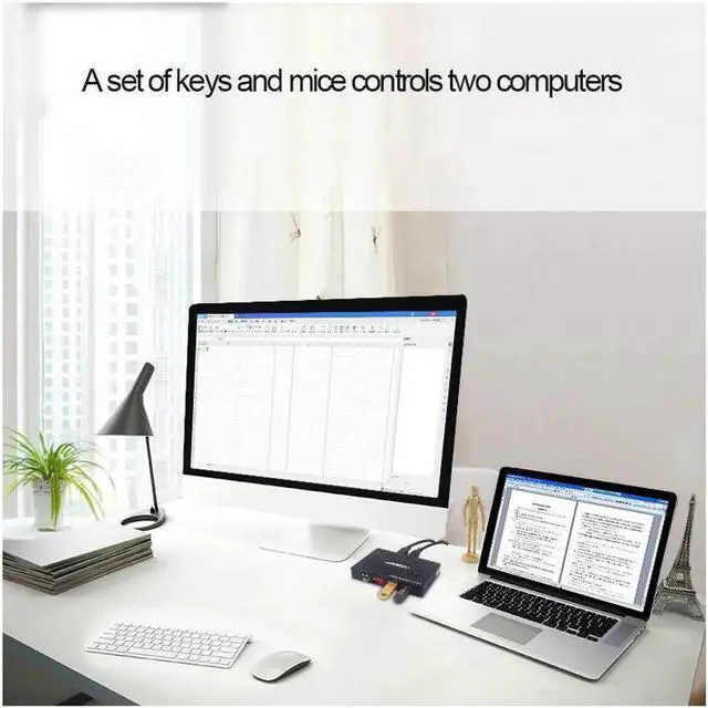 Alt view image 3 of 6 - 4 Port USB KVM Switch Share 4pcs USB Devices w/ USB Cables For Keyboard U Disk Printer Scanner