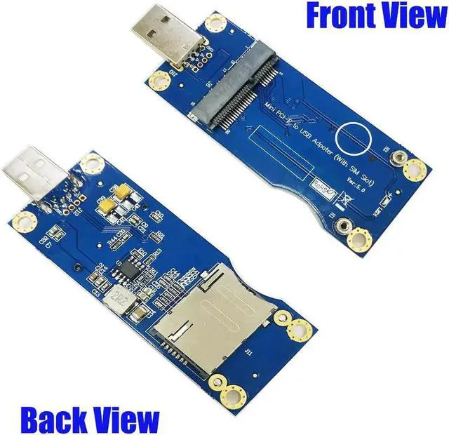 Alt view image 4 of 5 - Mini PCI E to USB With SIM Card Slot Adapter for WWAN LTE Module Mini PCIE Card to USB 2.0 Desktop PC Support SIM 6Pin 8Pin Card