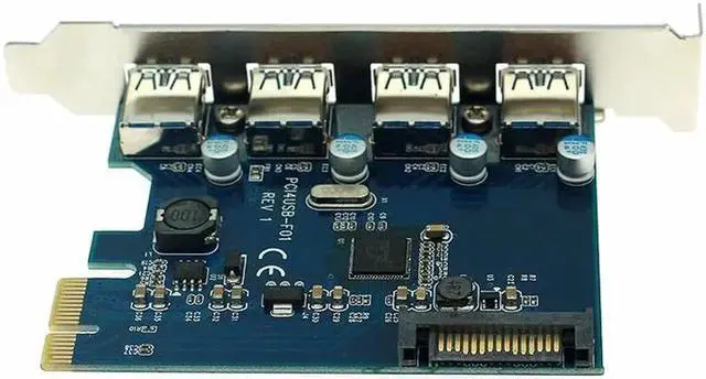 Alt view image 6 of 6 - USB 3.0 PCI express Expansion Card 4 port PCI-E to USB3.0 Computer Expansion Card PCIe USB adapter Chip Fresco FL1100 for win 10