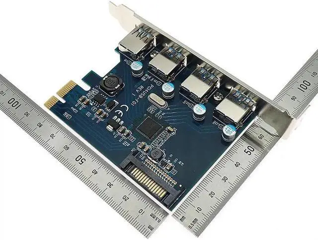 Alt view image 5 of 6 - USB 3.0 PCI express Expansion Card 4 port PCI-E to USB3.0 Computer Expansion Card PCIe USB adapter Chip Fresco FL1100 for win 10