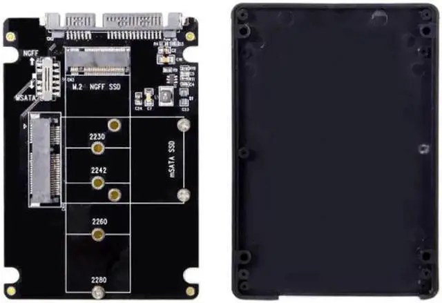 Main image of Aomoproing Combo M.2 NGFF B-key & mSATA SSD to SATA 3.0 Adapter Converter Case Enclosure with Switch